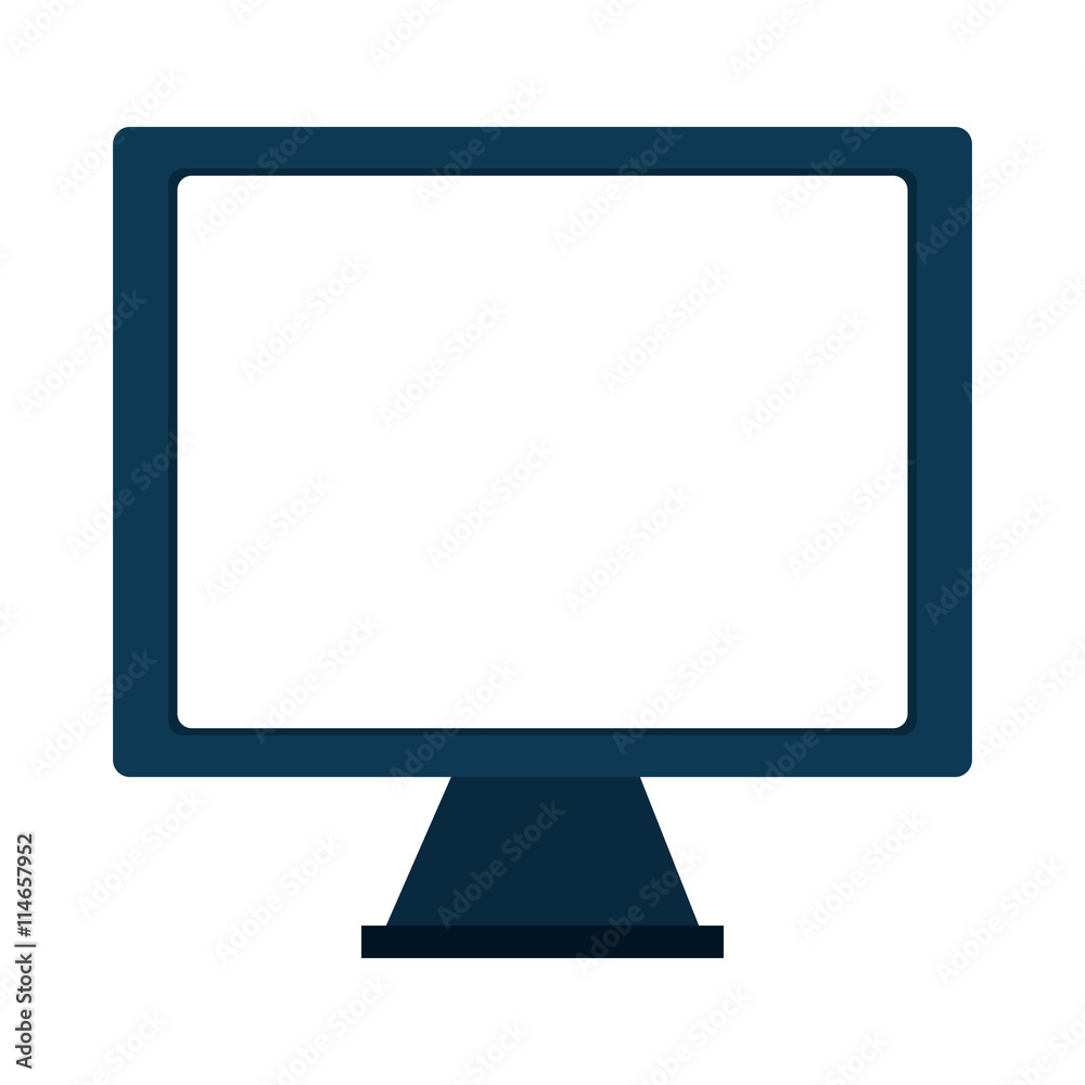 blue computer screen front view over isolated background, vector illustration blue computer screen front view over isolated background, vector illustration