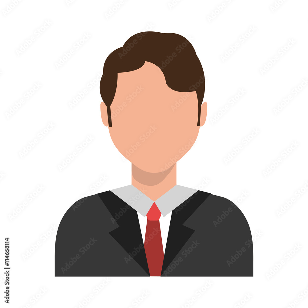avatar business man wearing colorful clothes front view over isolated background, vector illustration avatar business man wearing colorful clothes front view over isolated background, vector illustration