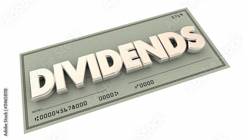Canvas-taulu Dividends Check Money Income Word 3d Illustration