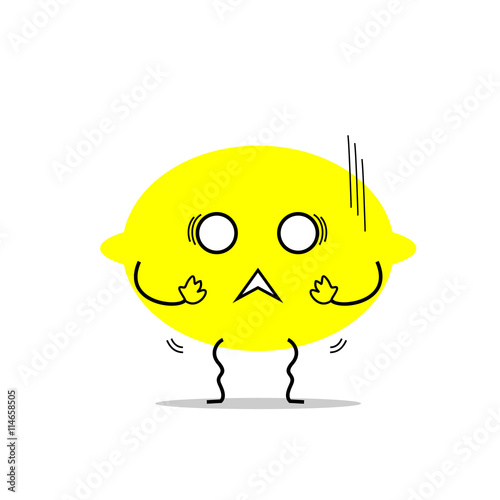 trembling lemon simple clean cartoon illustration