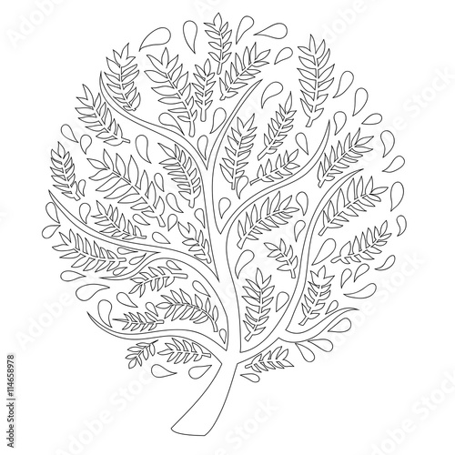 Tree no Color isolated on W...