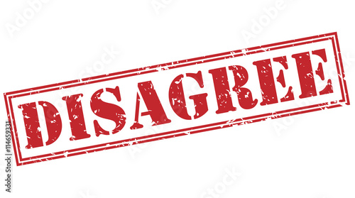 disagree red stamp on white background