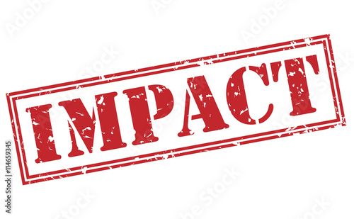 impact red stamp on white background