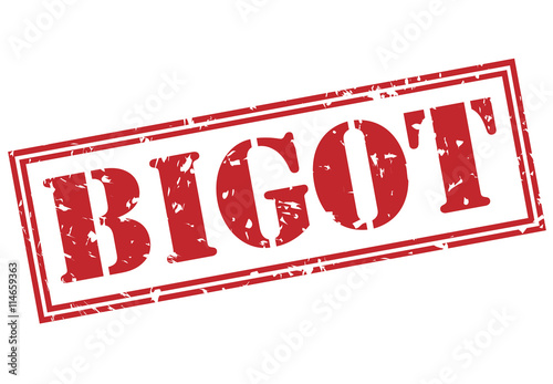 bigot red stamp on white background