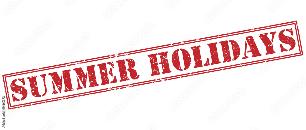 summer holidays red stamp on white background summer holidays red stamp on white background