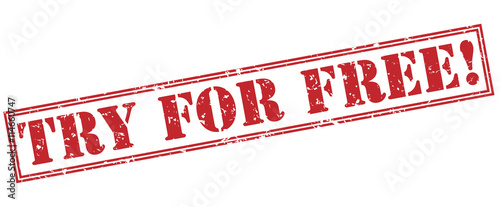 Canvastavla try for free! red stamp on white background