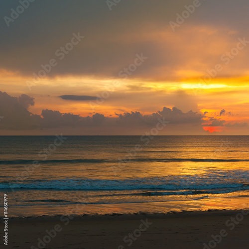 sunset and beach