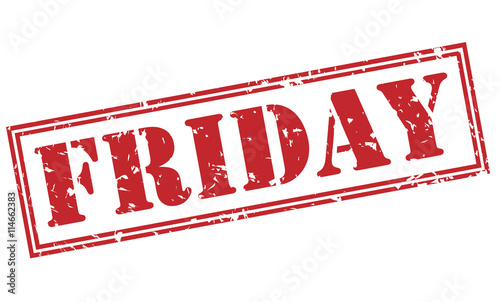 friday red stamp on white background