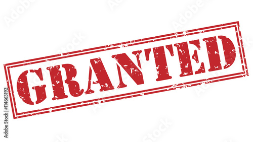 granted red stamp on white background