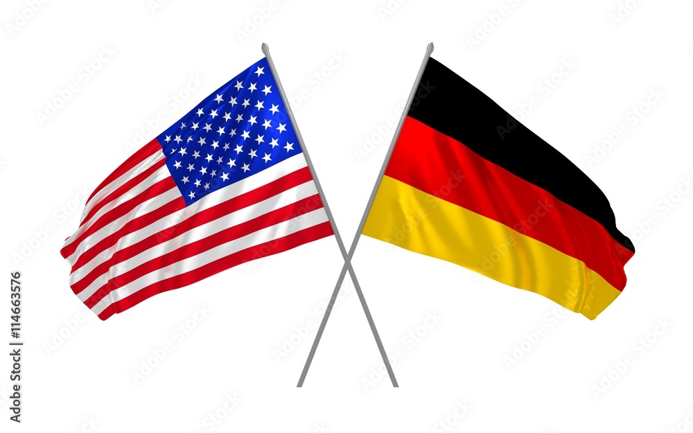 Flags of USA and Germany together