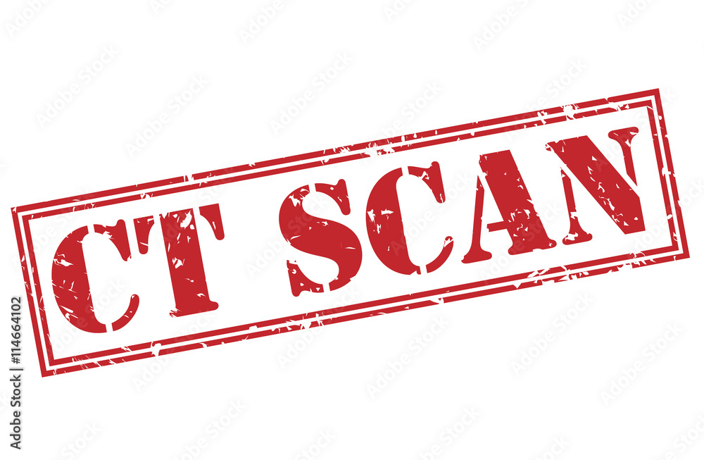 ct scan red stamp on white background ct scan red stamp on white background