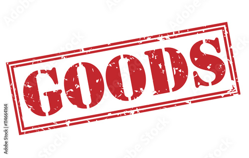 goods red stamp on white background