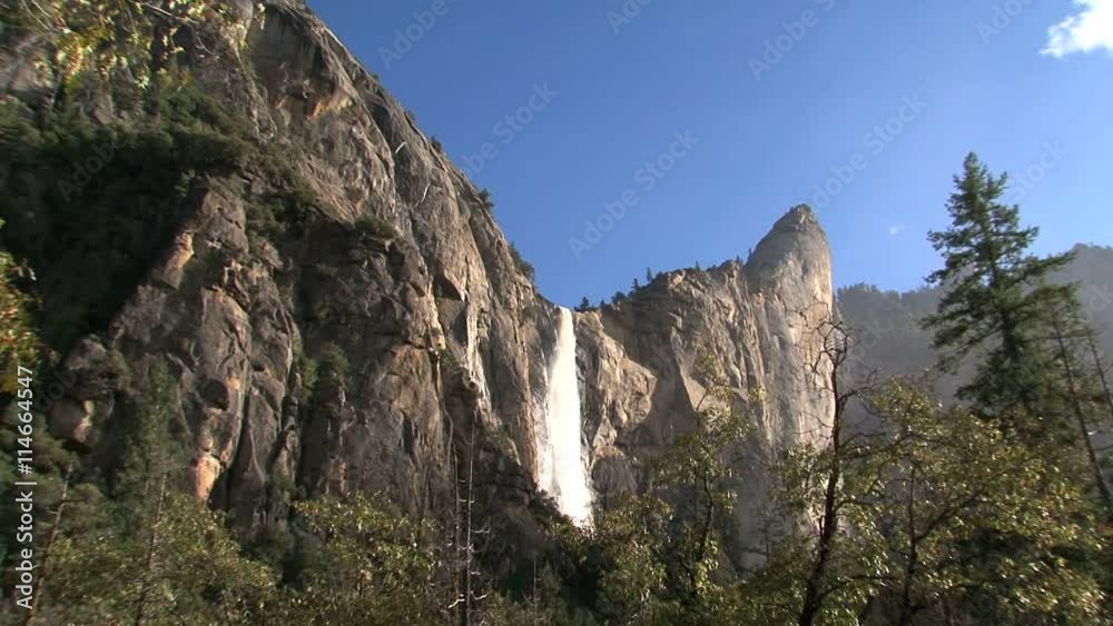 Close up waterfall zoom out Close up waterfall zoom out