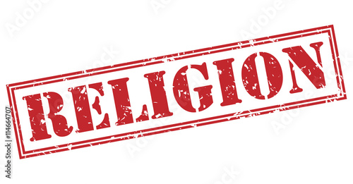 Canvas Print religion red stamp on white background