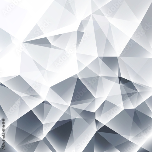 Abstract white & grey geometric, polygonal shapes background