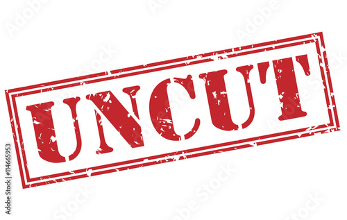 uncut red stamp on white background
