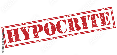 Tableau sur toile hypocrite red stamp on white background