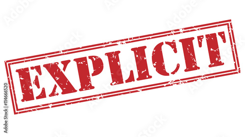 Tableau sur toile explicit red stamp on white background