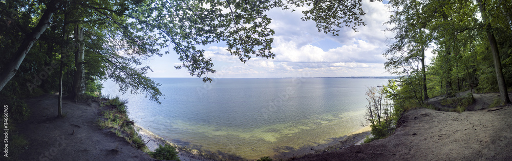 Fototapeta premium Panorama of Baltic sea, cliff - Poland, Gdynia Orlowo