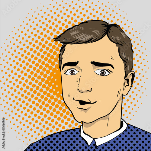 Man in comics retro pop art style. Vector illustration