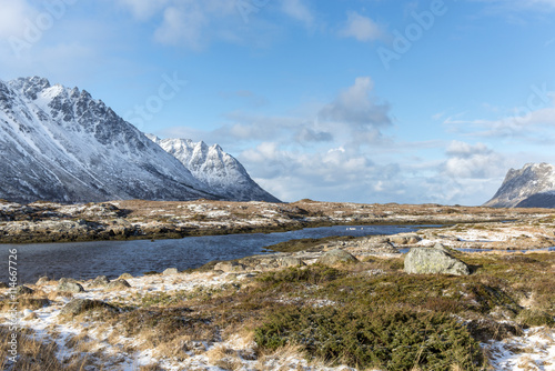 Winter landscape of Lofoten Islands,