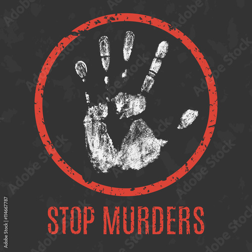 vector illustration. Global problems of humanity. stop murders