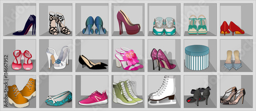 Set of womens shoes