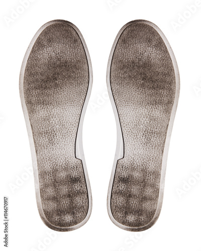 shoe print isolated on white background.
