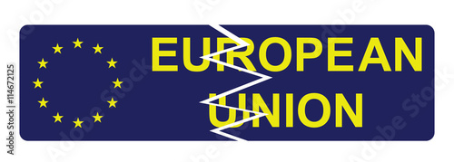 European Union broken sign