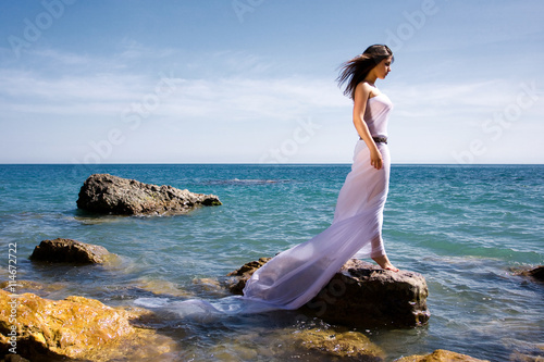 woman and sea beach