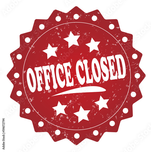 office closed grunge stamp on white background
