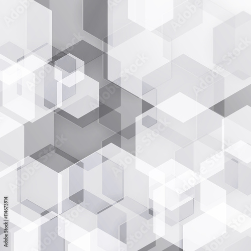 Abstract black and white hexagonal geometric background