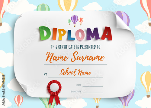Diploma template for kids.