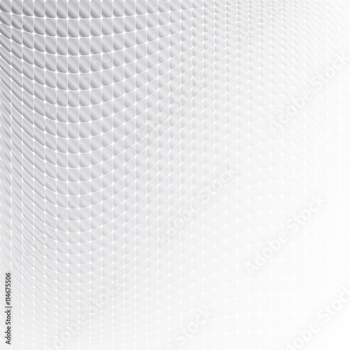 Abstract perspective background with white & grey toned square shapes © HAKKI ARSLAN