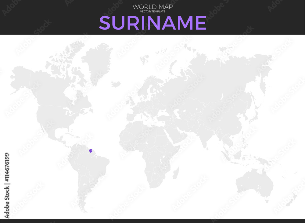 Republic of Suriname Location Map