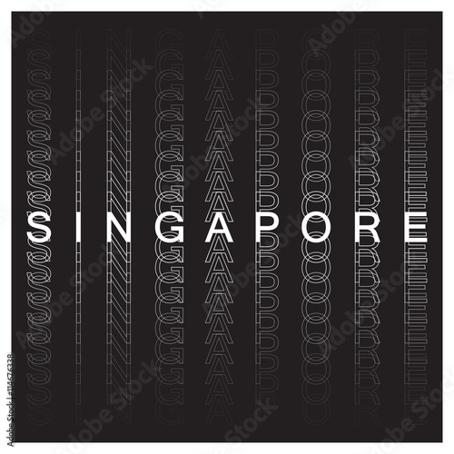Singapore poster design. Singapore typography, t-shirt graphics. Vector illustration.