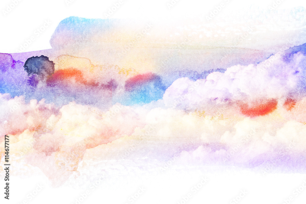 Fototapeta premium Watercolor illustration of cloud.