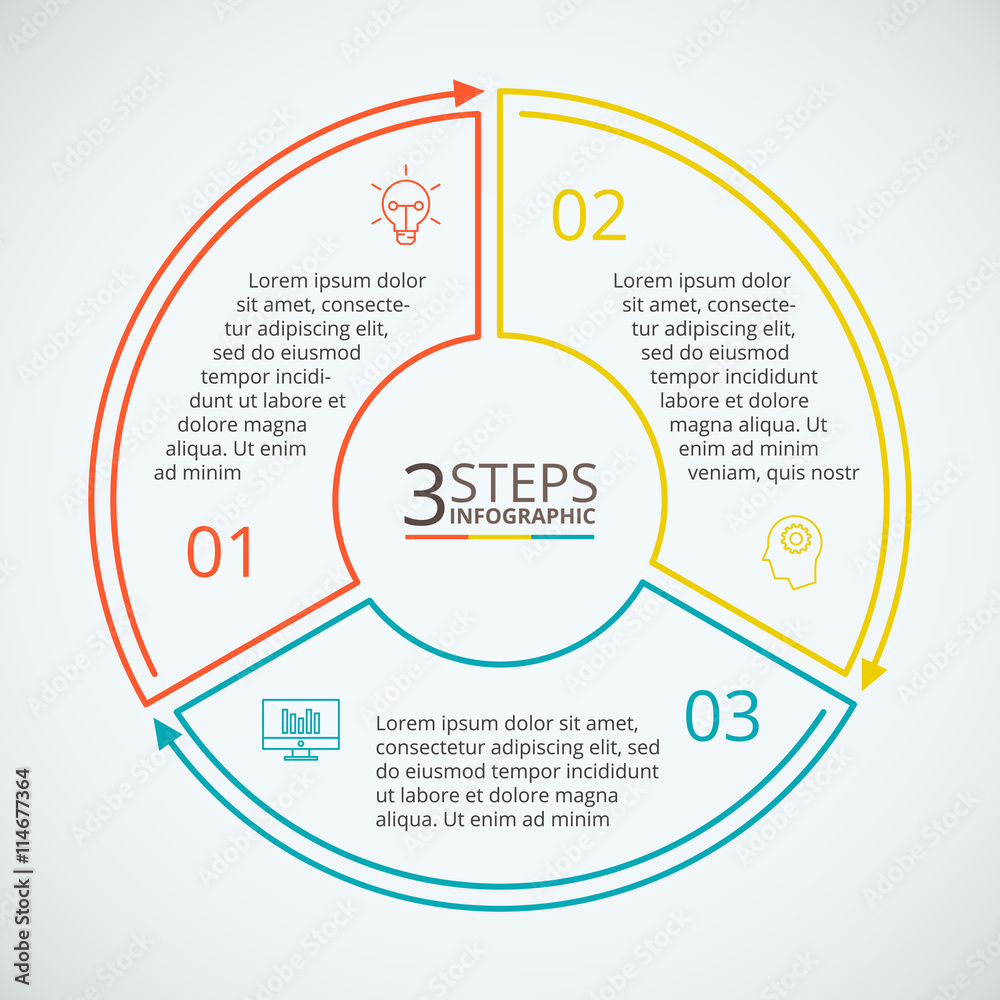 Fototapeta premium Thin line flat element for infographic.