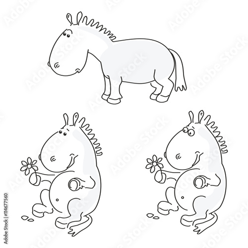 Cute cartoon horses.