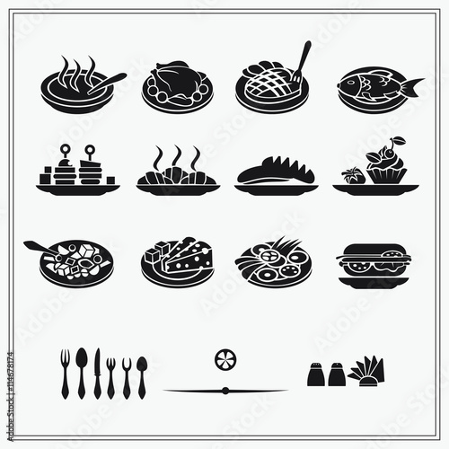 Restaurant menu design elements.