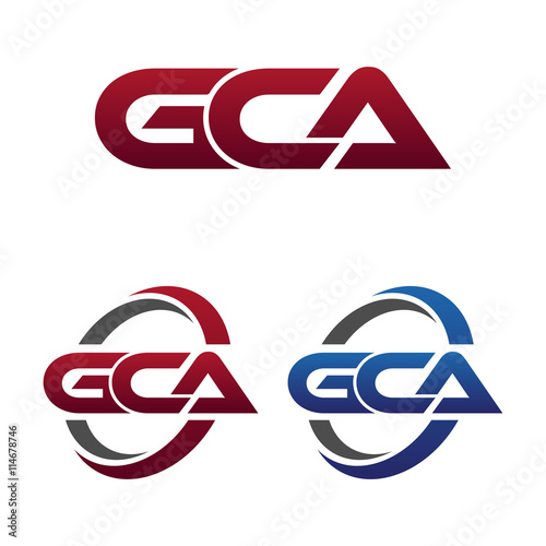 Modern 3 Letters Initial logo Vector Swoosh Red Blue gca photo