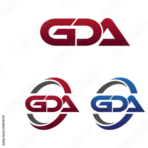 Modern 3 Letters Initial logo Vector Swoosh Red Blue gda photo
