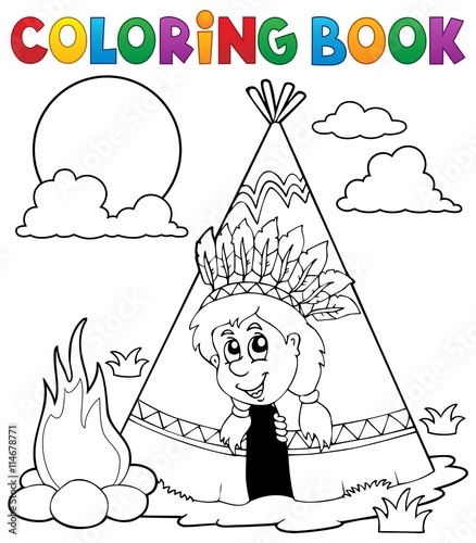 Coloring book Indian theme image 3