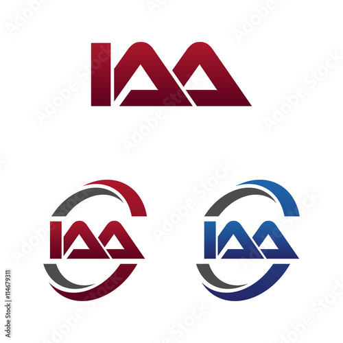 Modern 3 Letters Initial logo Vector Swoosh Red Blue iaa