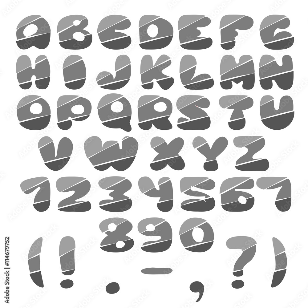Gray cut Alphabet Gray cut Alphabet