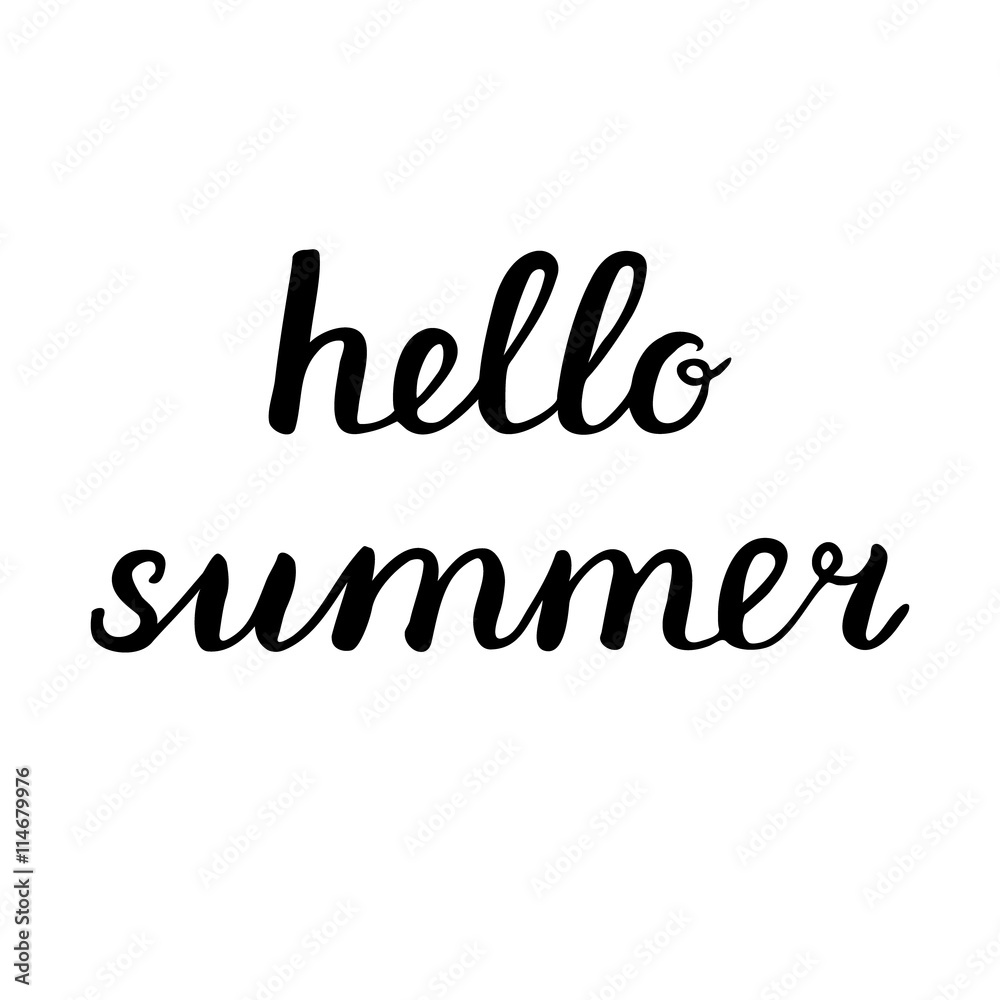 Hello summer lettering. Hello summer lettering.