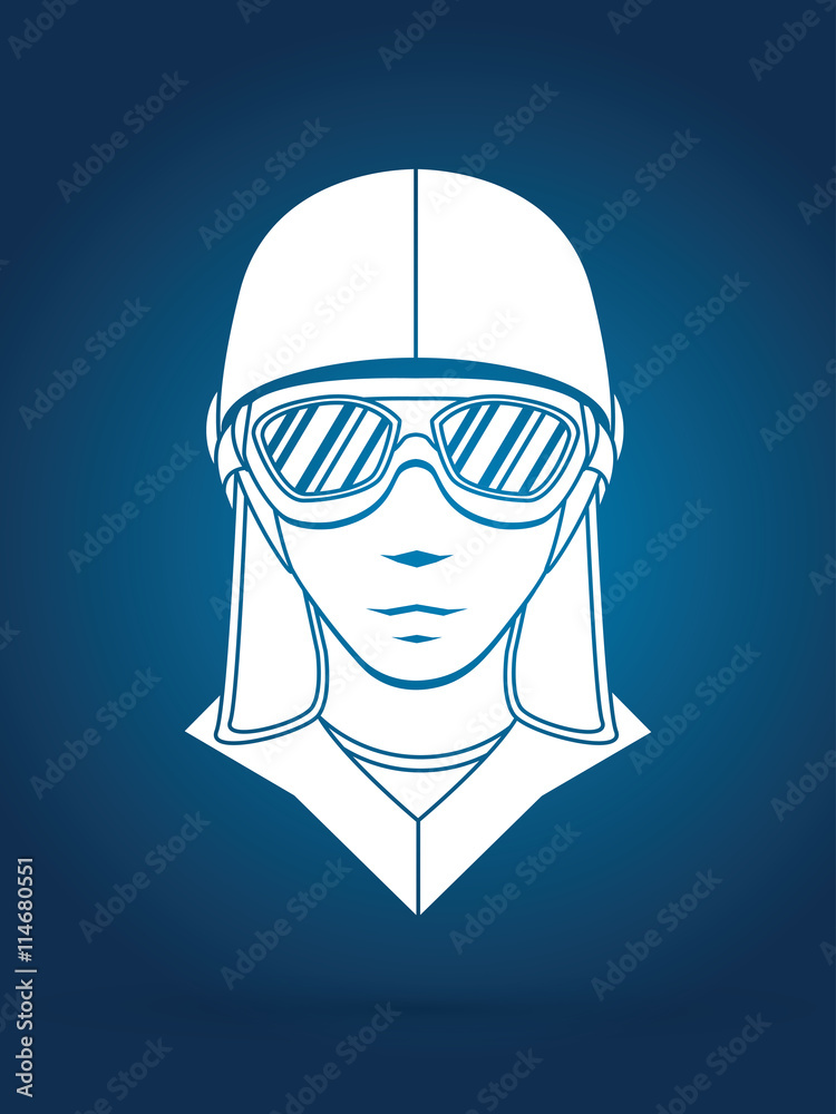Pilot Face graphic vector Pilot Face graphic vector