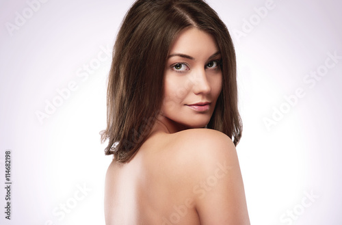 Portrait of beautiful natural naked woman