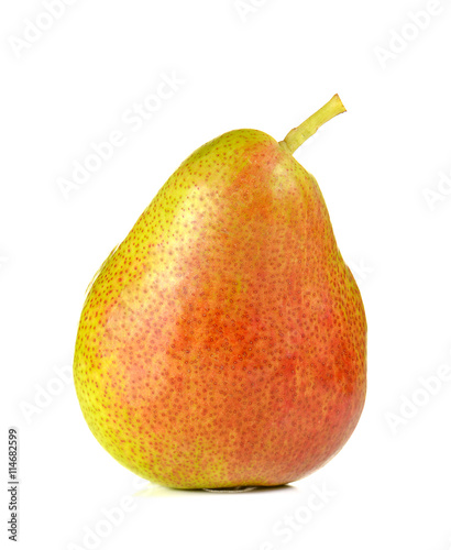 Red pears on white background.