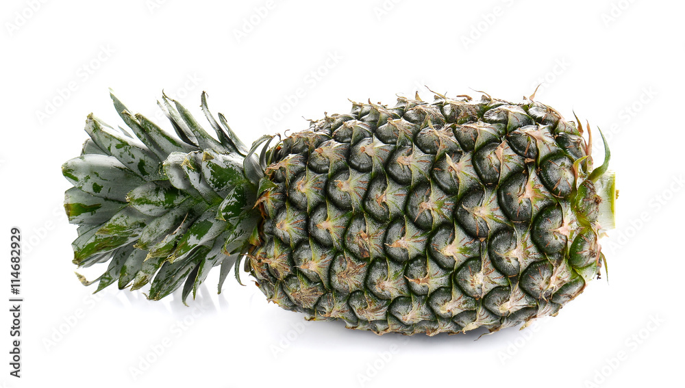 Big green pineapple on white background. Big green pineapple on white background.